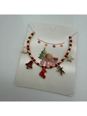 Mare Accessories Kırmızı Boncuklu Yılbaşı Charm Bileklik