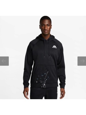 Nike Therma Fit Fleece Top Dye Erkek Siyah Sweatshirt DV9906-010