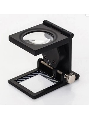 Starseven 28X28 mm Katlanır Sayaçlı Metal Lüp, 2 LED Işıklı Büyüteç Tekstil TH9005A