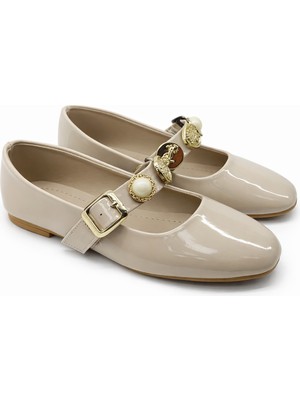 ModaFrato SH-1300 Düz Turalı Babet Günlük Kadın Ayakkabı Mary Jane Ev Babeti