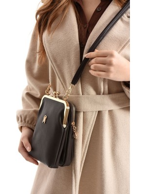 Melisa Çanta Eşarp Altın Detaylı Çapraz Askılı Çok Bölmeli Mini Kadın Çantası