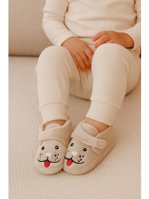 Sevimli Hayvanlar Cırtlı Kaydırmaz Taban Kreş Ev Okul Ayakkabısı Bebek Çocuk Panduf Ev Botu