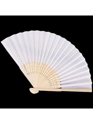 Starseven Ahşap Beyaz Kağıt Yelpaze