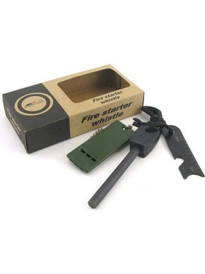 Starseven Survive Magnezyum Çubuğu Ateş Başlatıcı Çakmak Taşı