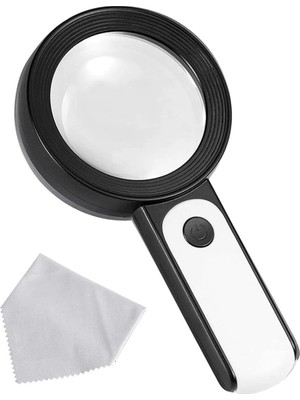 Starseven 30X 12IŞIKLI Büyüteç Taşınabilir Çıft Katmanlı Optik Cam Okuma Büyüteç 229018