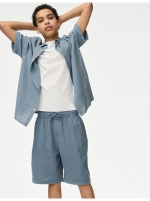 Marks & Spencer ​keten Karışımlı Şort (2-16 Yaş)​