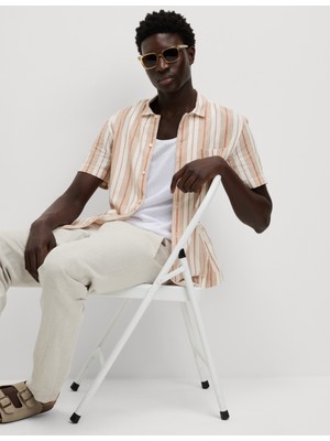 Marks & Spencer Kolay Ütülenebilir Saf Pamuklu Çizgili Gömlek​