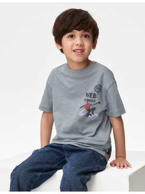 Marks & Spencer ​saf Pamuklu Spider-Man:trade_mark: Tişörtü (2–8 Yaş)​