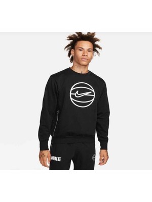 Nike Dri-Fıt Standard Issue Basketball Crewneck Siyah Erkek Sweatshirt FB7121-010