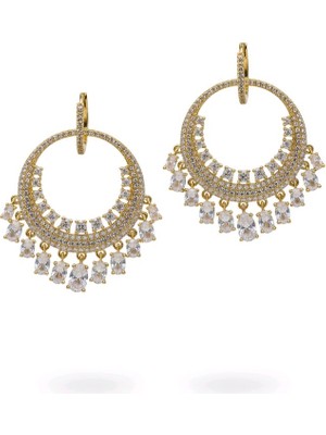 Tasarım Fantezi Altın Kaplama Gümüş Küpe