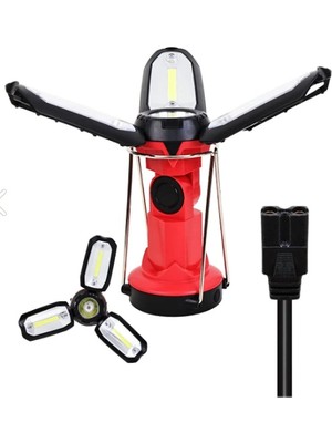 Starseven P-8801 Şarjlı Katlanabilir 3xcob Led+ 3W LED Çok Fonksiyonlu Kamp Feneri