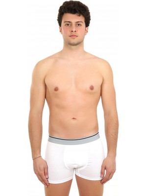 MiraLive Miray- Erkek Likralı Boxer Beyaz