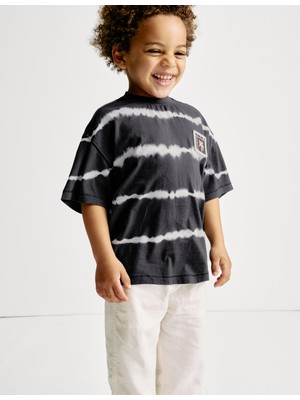 Marks & Spencer Saf Pamuklu Çizgili Batik T‑shirt (2–16 Yaş)
