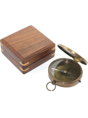 TeknoKesgin Kesgin Market®ahşap Kutulu Pirinç Pusula Model 8