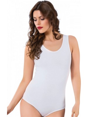 MiraLive Miray- Bayan Kalın Askılı Body Beyaz