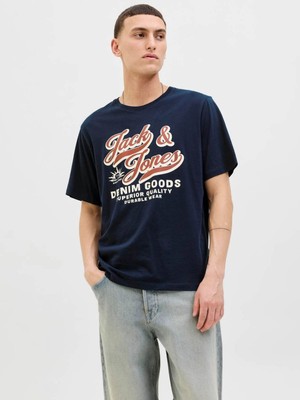 Jack & Jones Jjelogo Tee Ss O-Neck 2 Col Lacivert Erkek T-Shirt 12279535