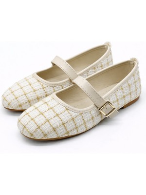 ModaFrato SH-200 Tiftikli Düz Babet Günlük Kadın Ayakkabı Mary Jane Ev Babeti