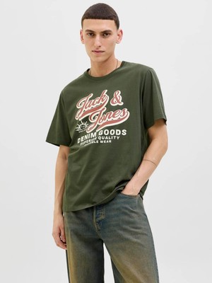 Jack & Jones Jjelogo Tee Ss O-Neck 2 Col Haki Erkek T-Shirt 12279535