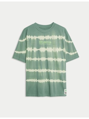 Marks & Spencer Saf Pamuklu Tie‑dye Adventure T-Shirt (6–16 Yaş)