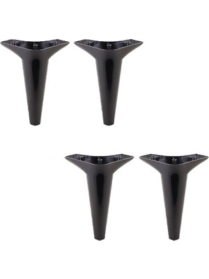 Hepta Collection Aspen Lüks Mobilya Kanepe Sehpa Puf Koltuk Ayağı 18 cm Siyah Ahşap Desenli Baza Ayak (4 Adet)