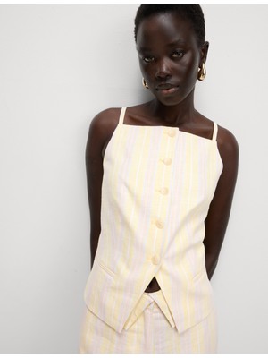 Marks & Spencer Çizgili Keten Üst