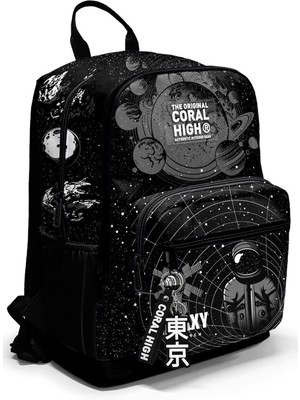 Hepta Collection Dört Bölmeli Siyah Galaxy Ortaokul Çantası - Erkek Çocuk