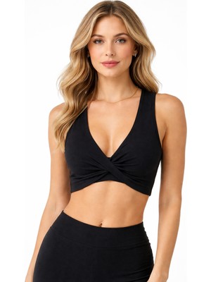 Simyon Style Kadın Esnek Düğümlü Kaplı Koşu Yoga Fitness Spor Sütyen