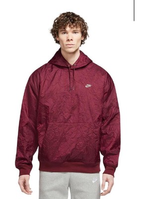 Nike Sportswear Circa Winter Lined Hoodie Bol Kalıp Bordo Erkek Sweatshirt DQ4255-638