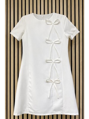 NerKids Kız Çocuk Fermuarlı Fiyonklu Elbise