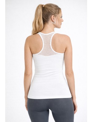 Simyon Style Kadın Esnek Slim Fit Racerback Sırt Fileli Nefes Alabilen Gym Spor Atlet