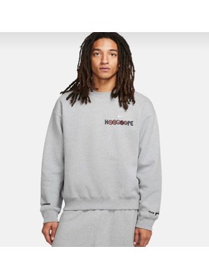 Nike Sportswear Solo Swoosh Fleece Heavyweight Bol Kalıp Gri Erkek Sweatshirt CV0554-063