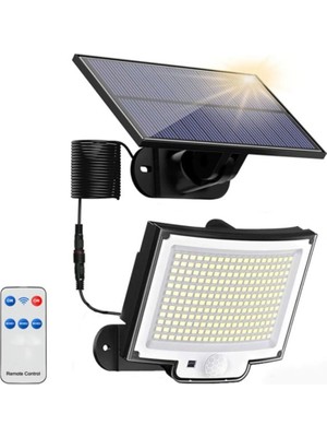 Etashop 228 LED Güneş Enerjili Sensörlü Dış Mekan Lamba Uzaktan Kumandalı IP65 Projektör Bahçem Garaj Güvenlik Aydınlatması