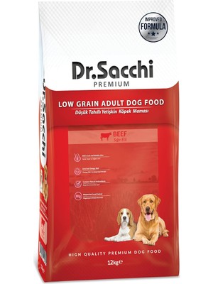 Hepta Collection Dr.sacchi Düşük Tahıllı Sığır Etli Yetişkin Köpek Maması 12 kg