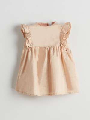 Lc Waikiki Yeni Sezon Bisiklet Yaka Fırfır Kollu Kız Bebek Elbise