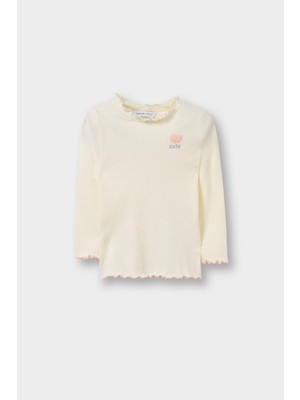 DeFacto Fırfırlı Yaka Fitilli Kaşkorse Tişört Kız Bebek G7495A526SP