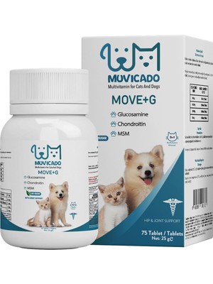 Hepta Collection Muvicado Kedi ve Köpeklerde Eklem Sağlığı Destekleyici Glukozamin Tablet Glukozamin Msm Chondroitin