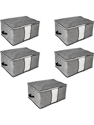 Hepta Collection Baza Altı Düzenleyici Kumaş Hurç (50 x 30 x 20) (5 Adet Gri)