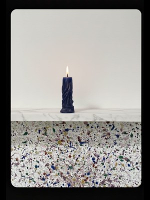 El Yapımı Dantel Sütun Desenli Doğal Baton Mum