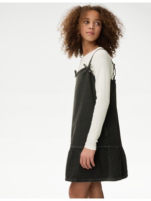 Marks & Spencer 2'li Pamuk Karışımlı Kot Elbise Takımı (2–16 Yaş)