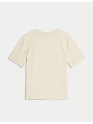 Marks & Spencer Saf Pamuklu Dalga Desenli Tişört (2-8 Yaş)