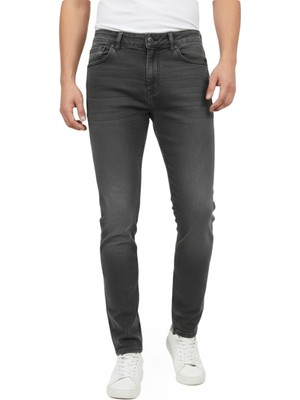 Deepsea Antrasit Slim Fit Erkek Kot Pantolon - Likralı Dar Kesim Jean – Düğme Kapama 2608409