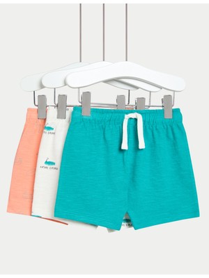 Marks & Spencer 3'lü Saf Pamuklu Şort Seti (0-3 Yaş)