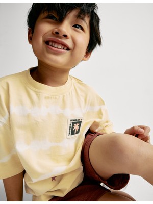 Marks & Spencer Saf Pamuklu Batik Desenli Tişört (2-16 Yaş)