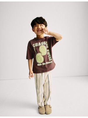 Marks & Spencer Saf Pamuklu Deniz Kabuğu Baskılı T‑shirt (2–8 Yaş)