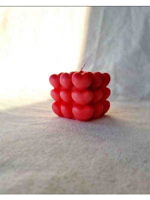 Dust Candle Studio Bubble Kalp Mum / %100 Doğal Soya Wax