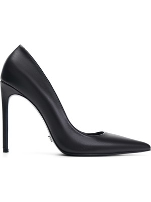 Jabotter %100 Deri Siyah Kadın Stiletto Monaco Deri10 cm Stiletto