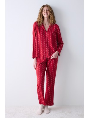 Penti Çok Renkli Red Floral Pantolon Pijama Takımı