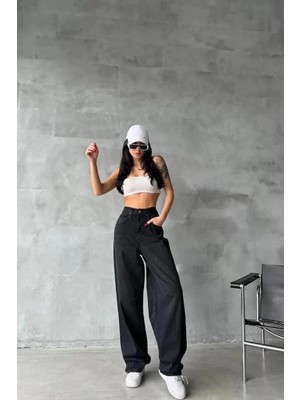 Pazarcan Arkadan Tokalı Jeans Pantolon Siyah