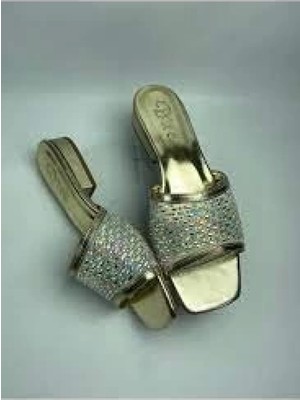 Pazarcan Ortu Gold Cilt Işlemeli Terlik