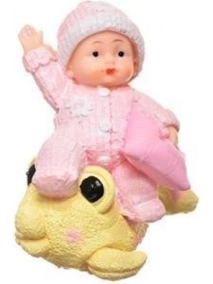 MiraLive Decotown Hediyelik Sevimli Pembe Bebek Biblo Polyester Süs Eşyası